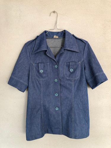 Faux Denim Shirt 70s