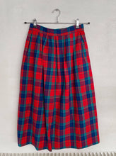 Load image into Gallery viewer, Red Checkered Pendleton Wool Midi Skirt