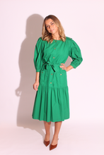 Load image into Gallery viewer, Green Puff Sleeves Dress