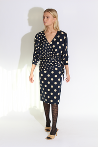 Polka Dot 80s Silk Dress