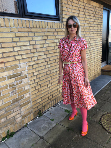 70s Floral Print Skirt and Shirt Suit