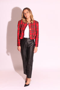 Cropped Power Shoulder Jacket