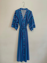 Load image into Gallery viewer, Blue Striped Poly Robe