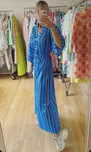 Load image into Gallery viewer, Blue Striped Poly Robe