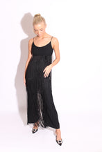 Load image into Gallery viewer, Black Fringe Jumpsuit 60s