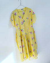 Load image into Gallery viewer, Yellow Semi Sheer Floral Print Dress