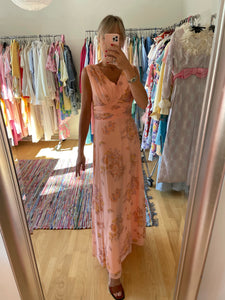 Coral Floral Print Maxi