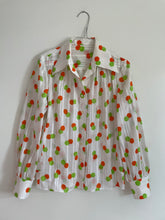 Load image into Gallery viewer, Orange Green Print 70s Shirt