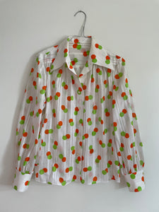 Orange Green Print 70s Shirt