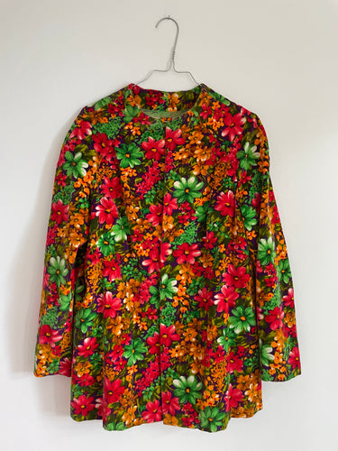 Floral Print Velvet Jacket