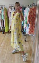 Load image into Gallery viewer, Yellow Semi Sheer Floral Print Dress