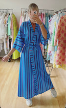 Load image into Gallery viewer, Blue Striped Poly Robe