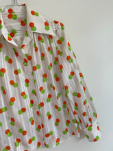 Load image into Gallery viewer, Orange Green Print 70s Shirt