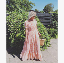 Load image into Gallery viewer, Coral Boho 70s Maxi Dress