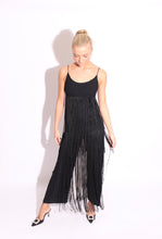 Load image into Gallery viewer, Black Fringe Jumpsuit 60s