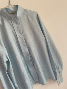 Pale Blue Pearl Button Shirt