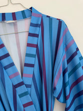 Load image into Gallery viewer, Blue Striped Poly Robe