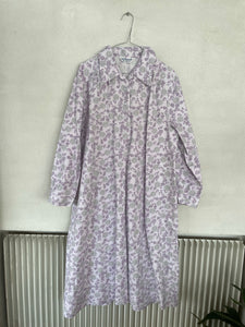 Cotton Lilac Floral Print Shirt Dress