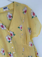 Load image into Gallery viewer, Yellow Semi Sheer Floral Print Dress