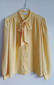 Yellow Pussybow Shirt