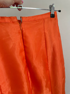 Orange Embroidery Maxi Skirt