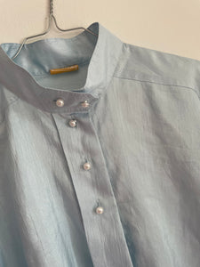 Pale Blue Pearl Button Shirt