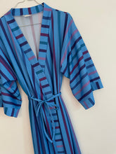 Load image into Gallery viewer, Blue Striped Poly Robe