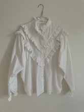 Load image into Gallery viewer, White Cotton Lace Ruffles Shirt