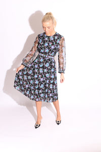 Floral Print Chiffon Dress