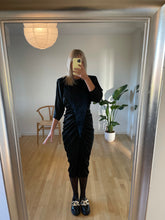 Load image into Gallery viewer, Black Blue Metallic 80s Dress