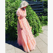 Load image into Gallery viewer, Coral Boho 70s Maxi Dress