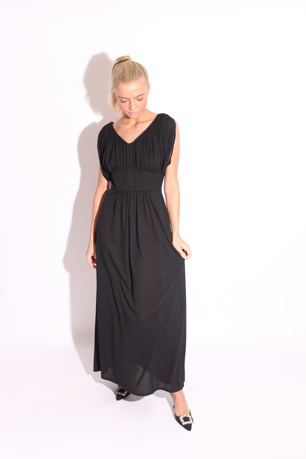 Black 70s Party Zipper Dress – Eltoft Vintage Black 70s Party Zipper Dress – Eltoft Vintage