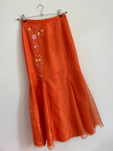 Load image into Gallery viewer, Orange Embroidery Maxi Skirt