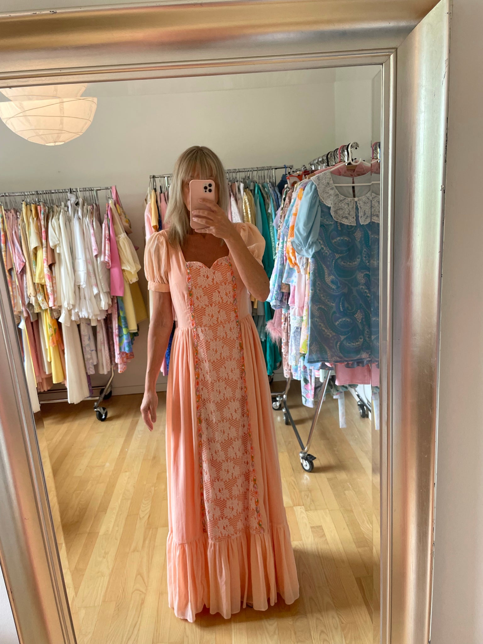 Coral Boho 70s Maxi Dress – Eltoft Vintage Coral Boho 70s Maxi Dress – Eltoft Vintage
